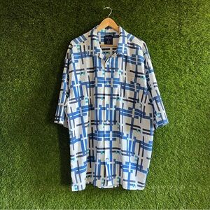 4XL Trust Linen Rayon Blend Short Sleeve Button Up Shirt